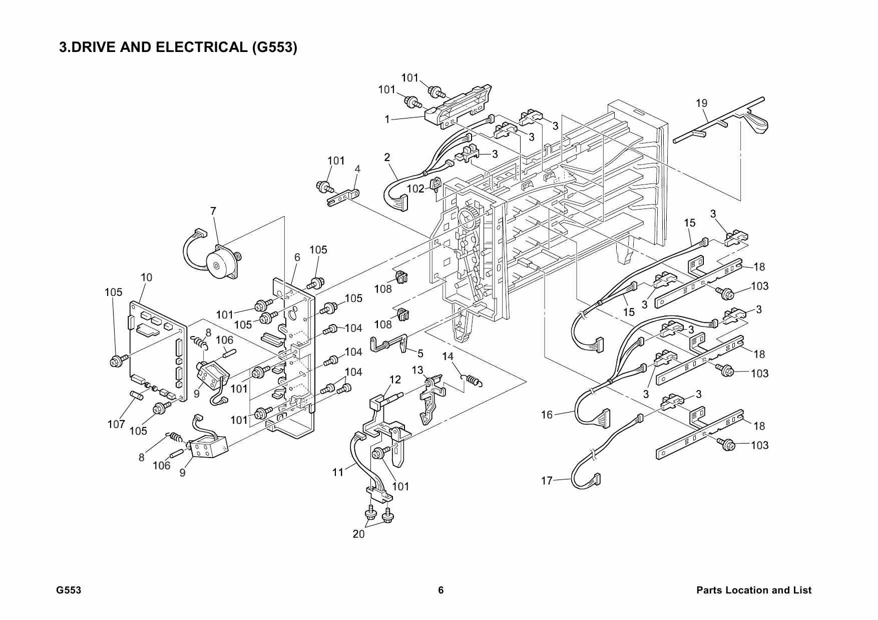 RICOH Options G553 FOUR-BIN-MAILBOX Parts Catalog PDF download-3